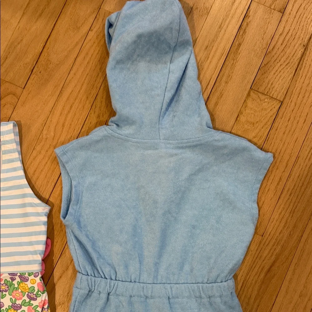 Bluey Hooded Beach Cloth Coverup & Floral Swimsuit Set - Light Blue & Multicolor - Picture 12 of 12